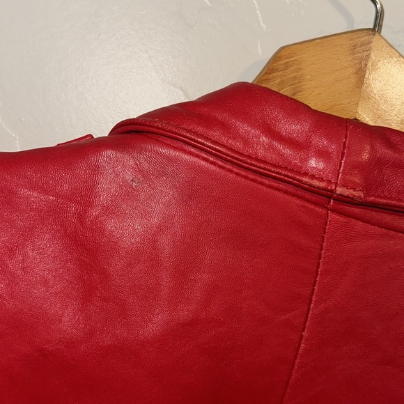 Jonathon Paris Red Leather Oversized Vintage Statement Jacket Made in USA - Picture 8 of 9